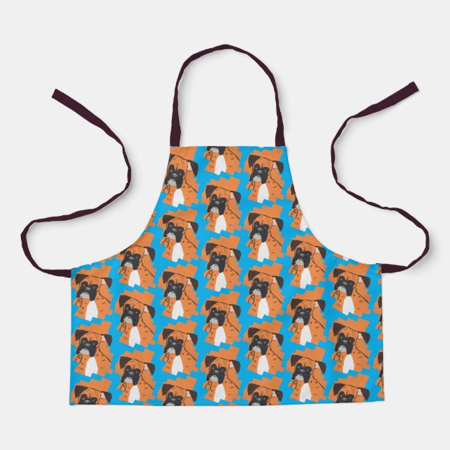 Boxer Dog Pattern Apron (Front)