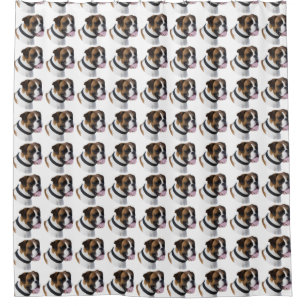 Boxer dog pattern shower curtain