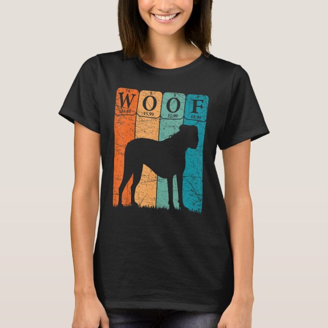 Boxer Dog Periodic Table Elements Dog Lover Woof T-Shirt (Front)