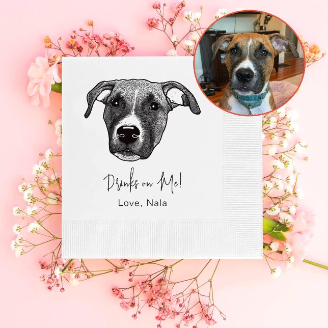 Boxer Dog Personalised Drink On Me Napkin (Creator Uploaded)