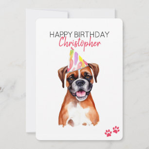 Boxer Dog Personalised Happy Birthday Card