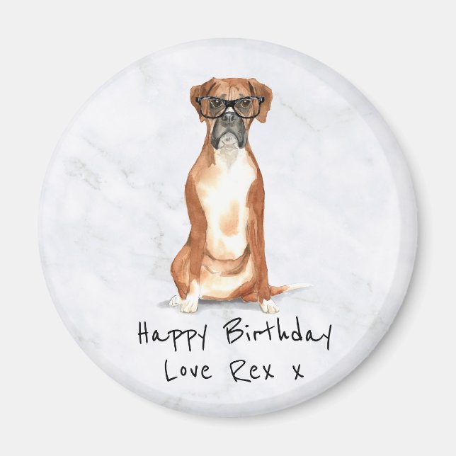 Boxer Dog Personalised Magnet (Front)