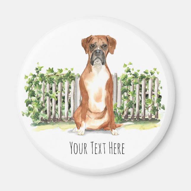 Boxer Dog Personalised Magnet (Front)