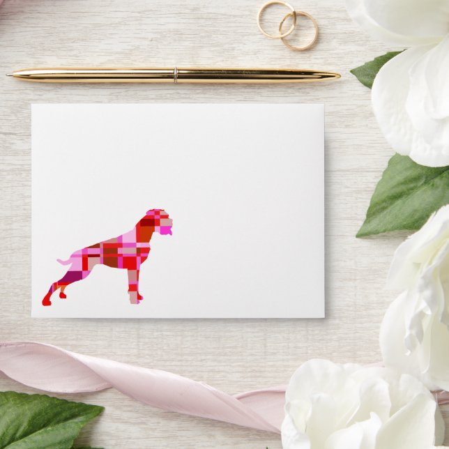 Boxer Dog Personalised | Red Custom Mailer for Dog Envelope (Wedding)