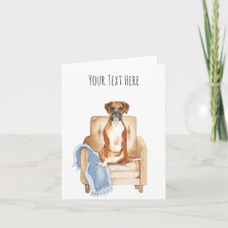 Boxer Dog Personalised Text Greeting Card