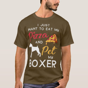 Boxer Dog Pizza lover owner Christmas Birthday Gif T-Shirt