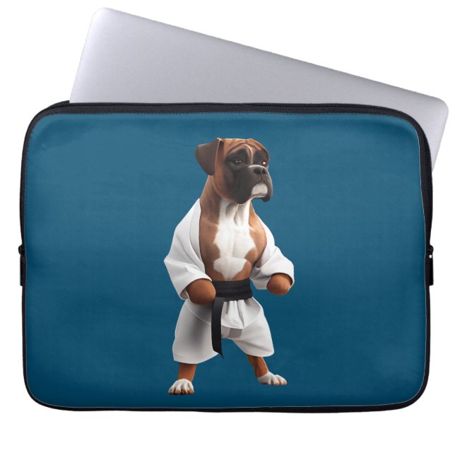 Boxer Dog Play Karate, Boxer Dog Karate Player Laptop Sleeve (Front)