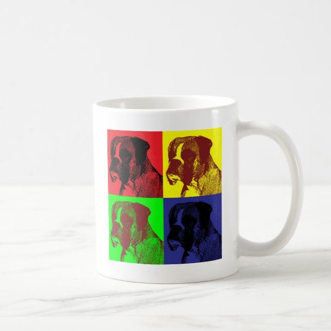 Boxer Dog Pop Art Style Coffee Mug (Right)