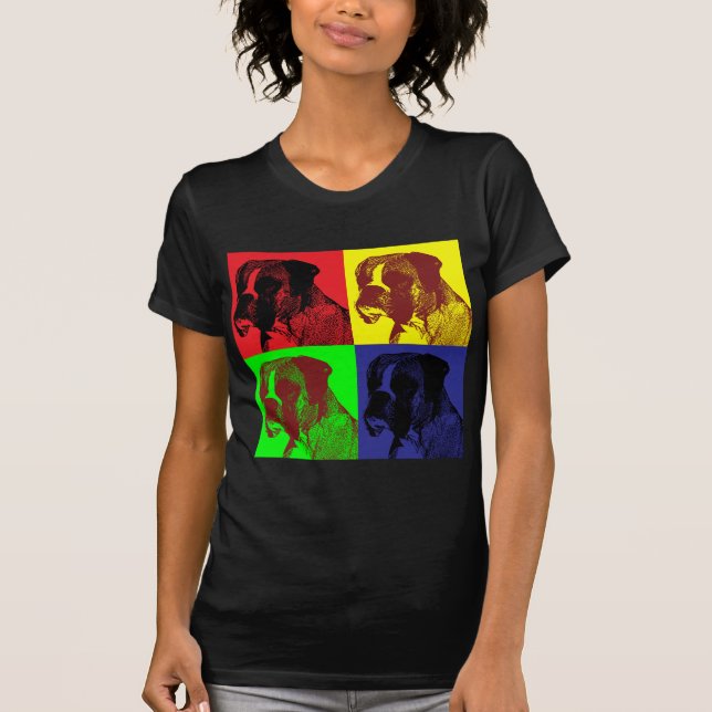Boxer Dog Pop Art Style T-Shirt (Front)