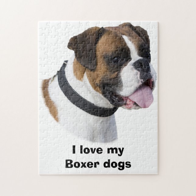 Boxer dog portrait photo jigsaw puzzle (Vertical)