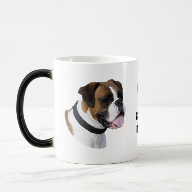 Boxer dog portrait photo magic mug (Left)