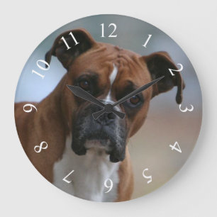 Boxer dog Portrait Round Wall Clock