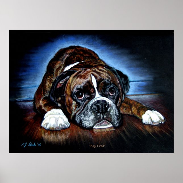 Boxer Dog print, poster (Front)
