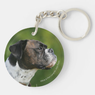 Boxer Dog Profile Key Ring