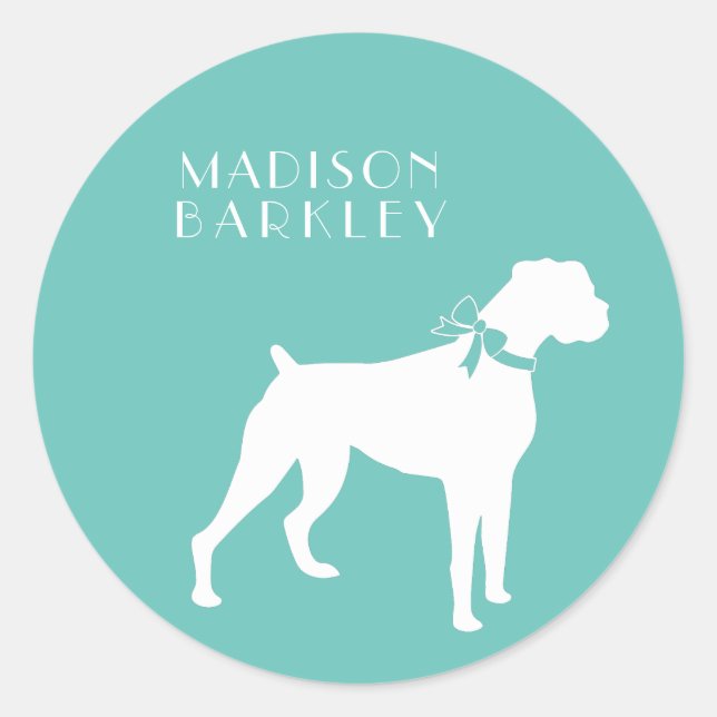 Boxer Dog Puppy Classic Round Sticker (Front)