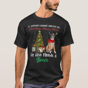 Boxer Dog Reindeer Christmas Tree Ornament Decorat T-Shirt