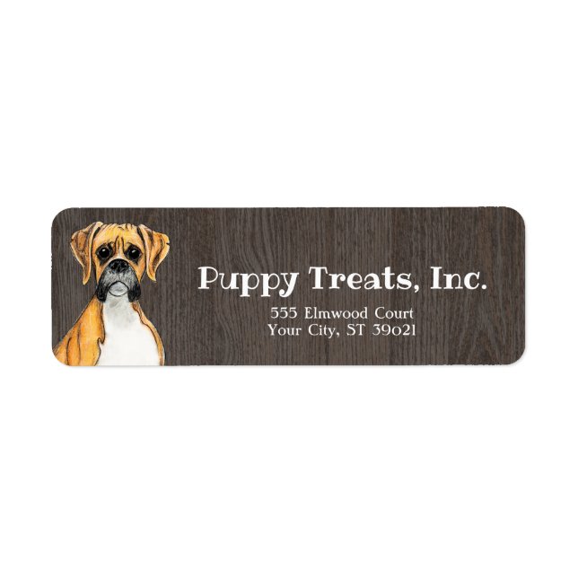 Boxer Dog Return Address Label (Front)