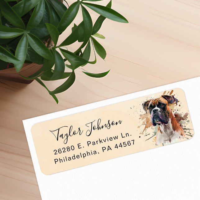 Boxer Dog Return Address Label (Creator Uploaded)