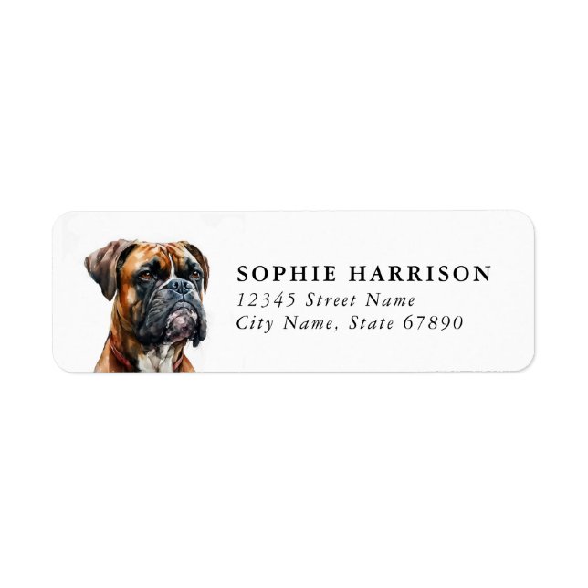 Boxer Dog Return Address Labels (Front)
