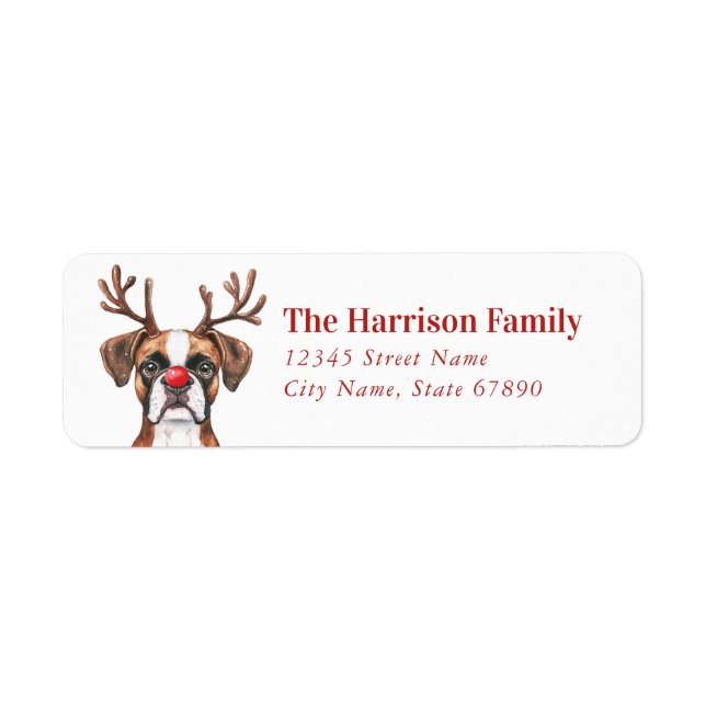 Boxer Dog Return Address Labels (Front)