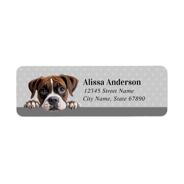 Boxer Dog Return Address Labels (Front)