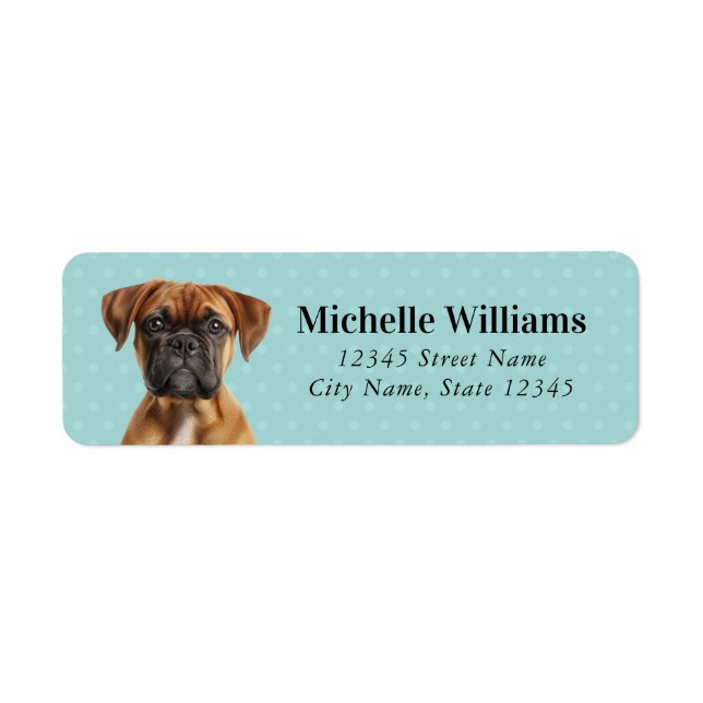 Boxer Dog Return Address Labels (Front)