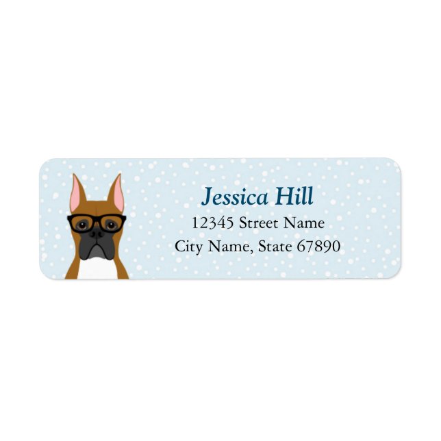 Boxer Dog Return Address Labels (Front)