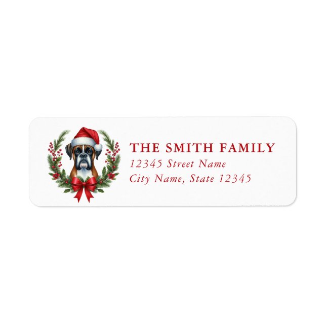 Boxer Dog Return Address Labels (Front)