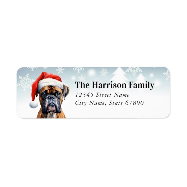 Boxer Dog Return Address Labels (Front)