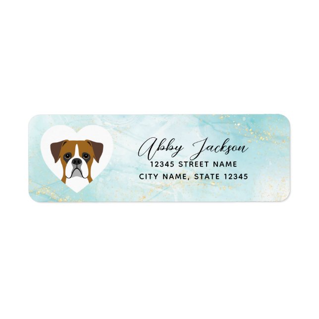 Boxer Dog Return Address Labels (Front)