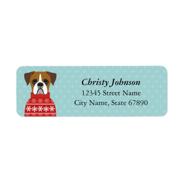Boxer Dog Return Address Labels (Front)