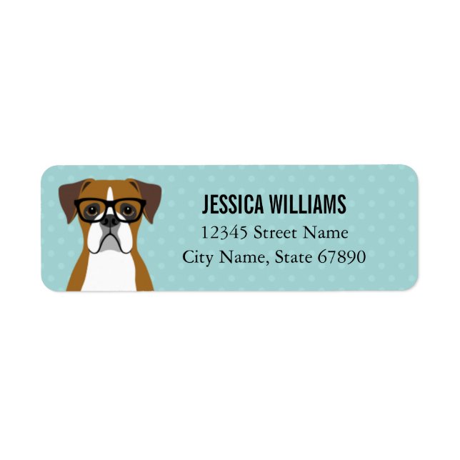Boxer Dog Return Address Labels (Front)