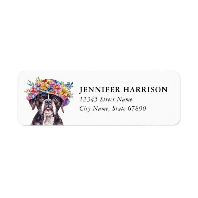 Boxer Dog Return Address Labels (Front)