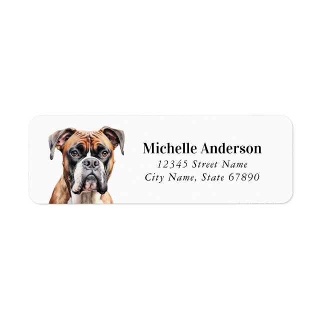 Boxer Dog Return Address Labels (Front)