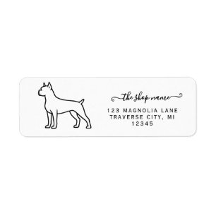 Boxer dog return address labels