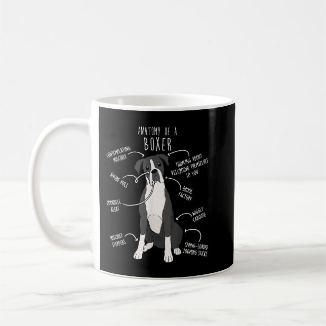 Boxer Dog Reverse Brindle Seal Anatomy Funny Cute  Coffee Mug (Left)