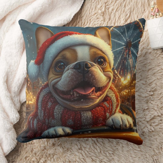 Boxer Dog Roller Coaster Christmas Cushion (Blanket)