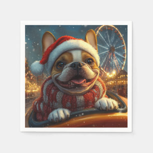 Boxer Dog Roller Coaster Christmas Napkin