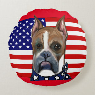BOXER DOG ROUND PILLOW