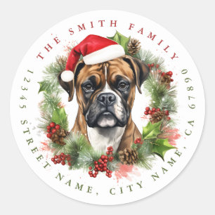 Boxer Dog Round Stickers
