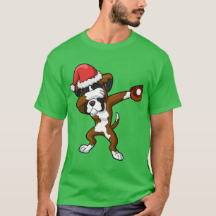 Boxer Dog Santa Claus Baseball T-Shirt