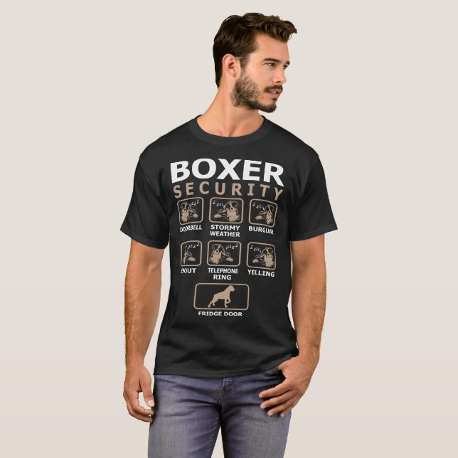 Boxer Dog Security Pets Love Funny Tshirt (Front Full)
