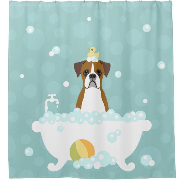 Boxer Dog Shower Curtain (Front)