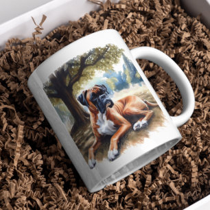 Boxer Dog Siesta in watercolor Coffee Mug