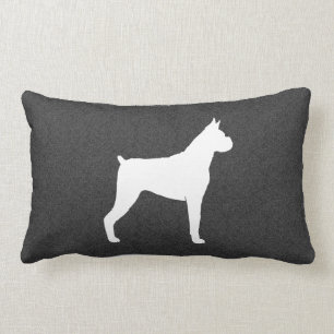 Boxer Dog Silhouette (Cropped Ears) Lumbar Cushion