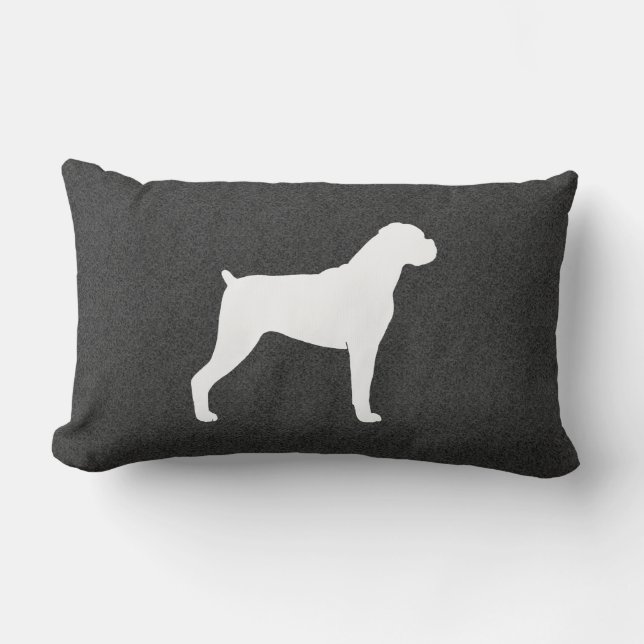 Boxer Dog Silhouette Lumbar Cushion (Front)