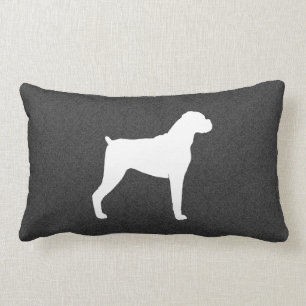 Boxer Dog Silhouette Lumbar Cushion