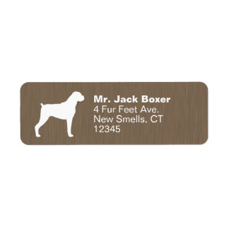 Boxer Dog Silhouette Return Address Labels