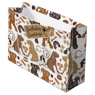 Boxer dog silhouette seamless pattern large gift bag