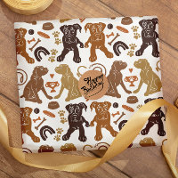 Boxer dog silhouette seamless pattern